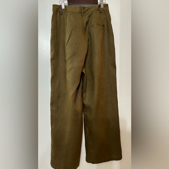 DISSH Norah Olive Linen Pant Size 4 - Picture 2 of 15
